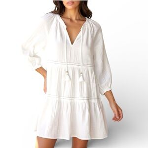 Vineyard Vines White Long Sleeve Dress